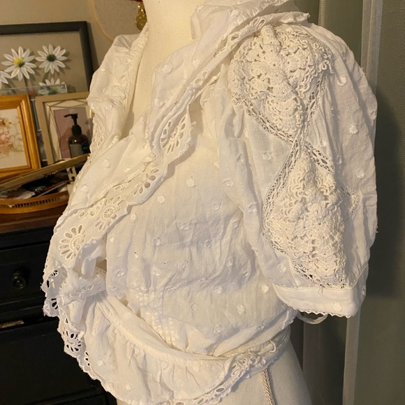 Forever That Girl by Anthropologie white cotton eyelet lace blouse - Picture 6 of 11